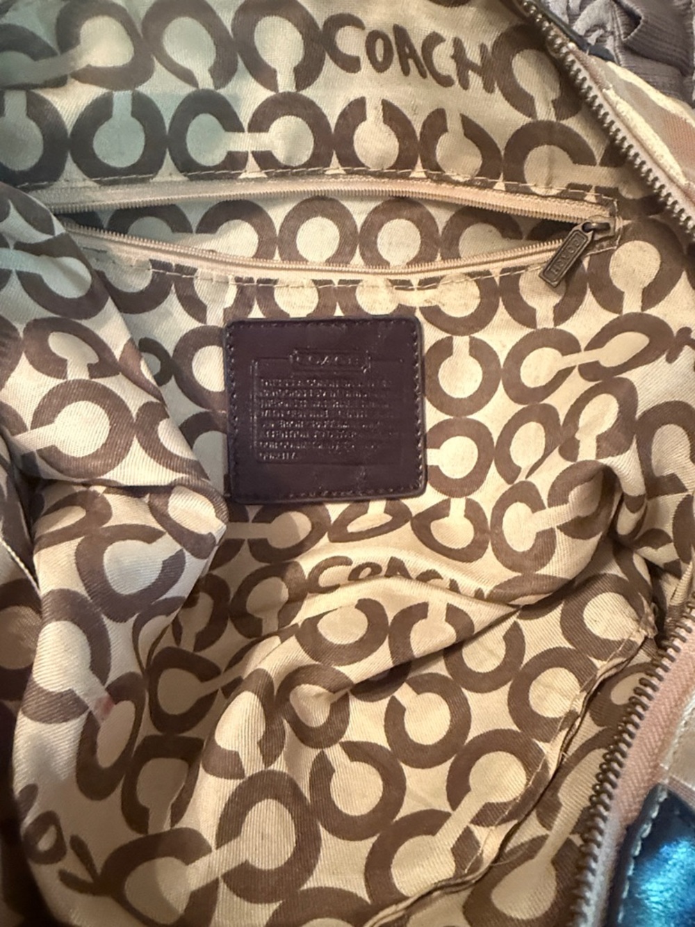 Coach Gold Signature Satchel with Brown Leather Trim - Picture 6 of 6
